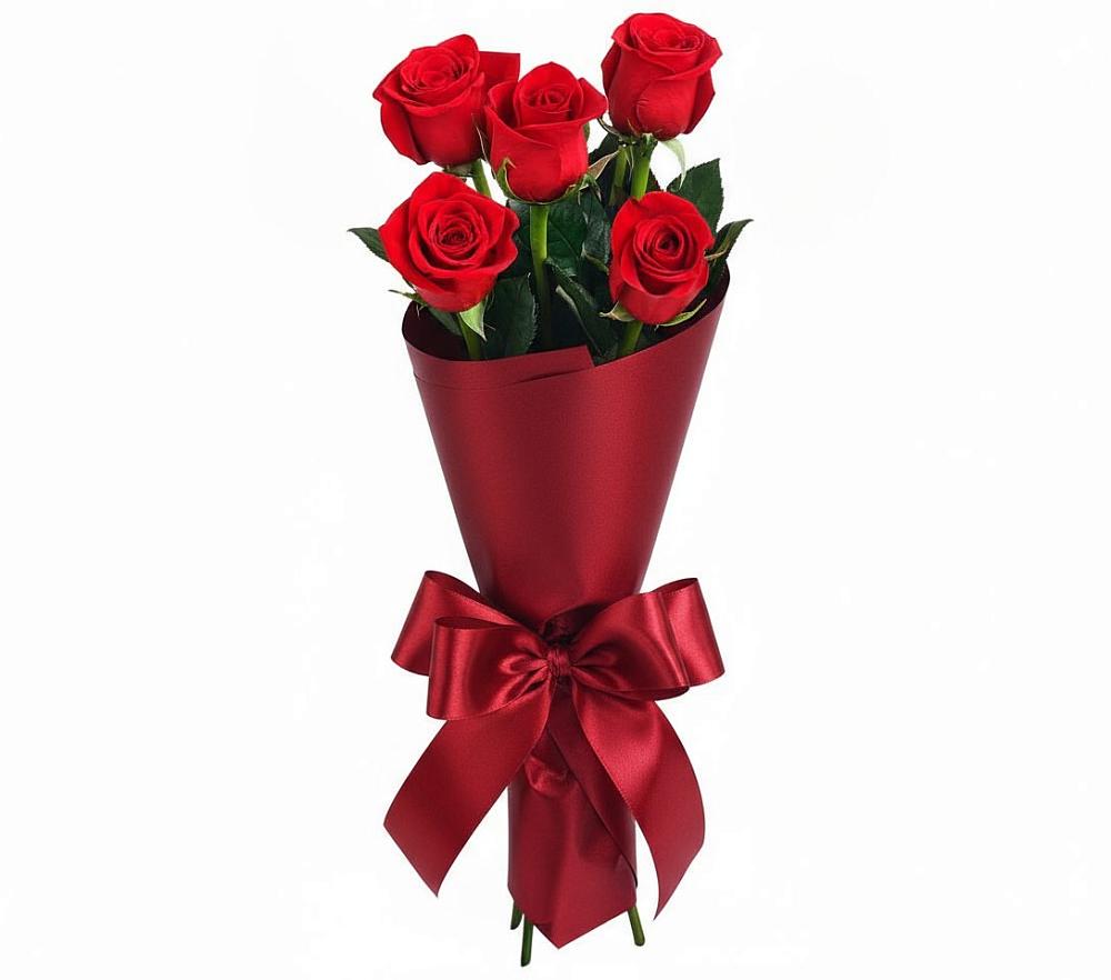 Букет 5 Красных роз Эдлесс Лав в Югорске