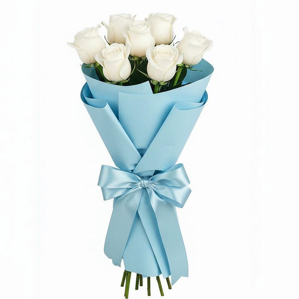 Букет 7 белых роз Проуд в Югорске