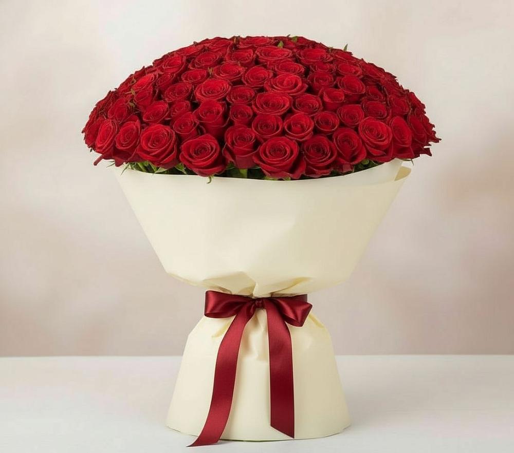 Букет 101 Красная роза Милано в Югорске
