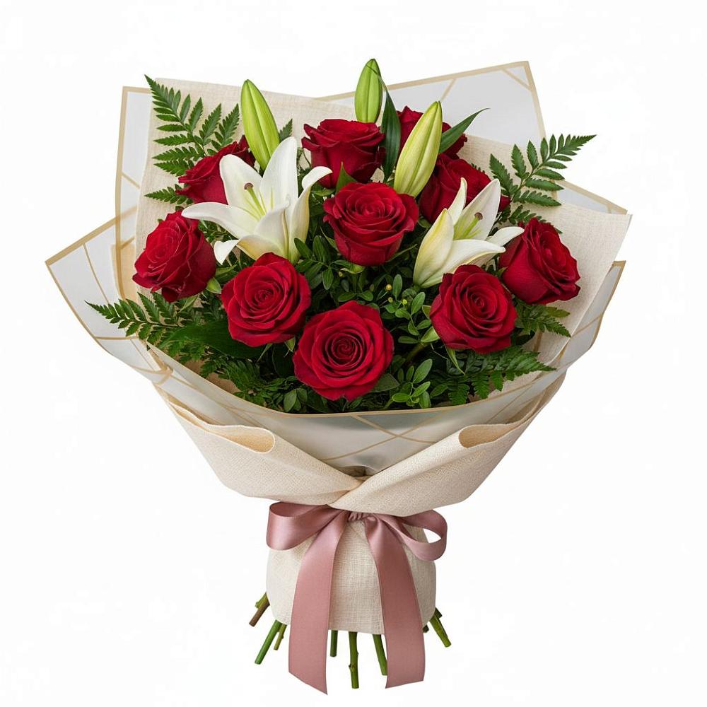 Букет цветов из: Лилии и Розы в Югорске