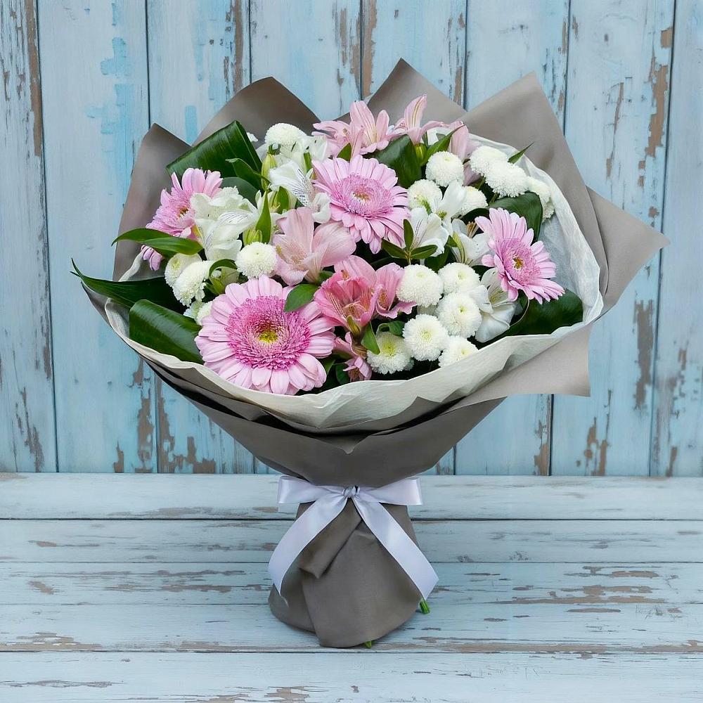 Букет цветов из: Герберы, Альстромерии и Хризантемы в Югорске