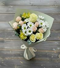 Букет цветов из:  Альстромерии, Розы и Хризантемы в Югорске
