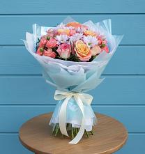 Букет цветов из:  Хризантемы и Розы #REPLACE_PRED# Югорске