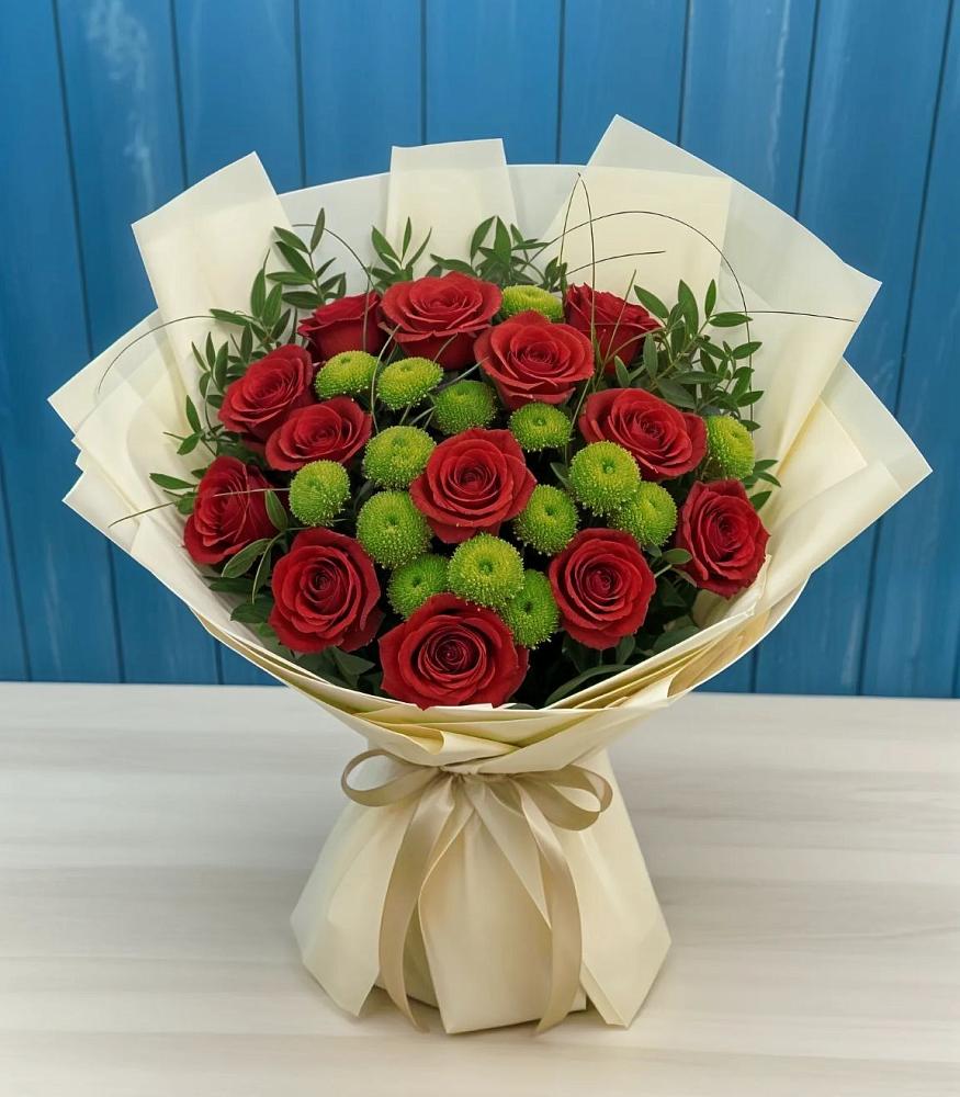 Букет цветов из: Розы и Хризантемы в Югорске