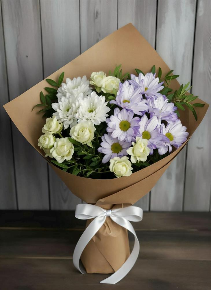 Букет цветов из: Хризантемы и Розы в Югорске
